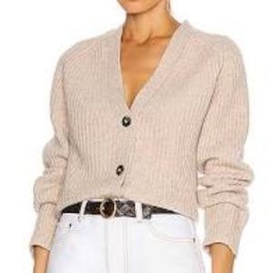 Ganni V-Neck Ribbed Knit Cardigan